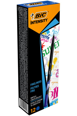 BIC Intensity Fine Liner İnce Uçlu Mavi Keçeli Kalem 12'li Kutu, 0.4 mm İnce Kalınlıkta Uç, Su Bazlı Mürekkep BIC Intensity Fine Liner İnce Uçlu Mavi Keçeli Kalem 12'li Kutu, 0.4 mm İnce Kalınlıkta Uç, Su Bazlı Mürekkep