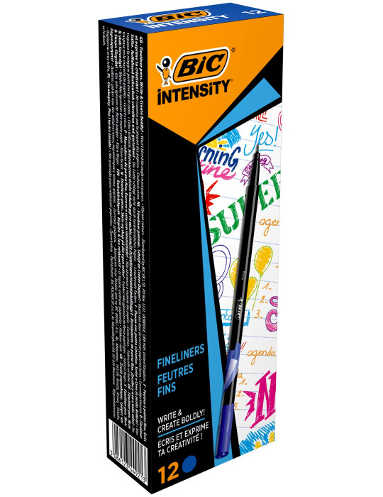 BIC Intensity Fine Liner İnce Uçlu Mavi Keçeli Kalem 12'li Kutu, 0.4 mm İnce Kalınlıkta Uç, Su Bazlı Mürekkep BIC Intensity Fine Liner İnce Uçlu Mavi Keçeli Kalem 12'li Kutu, 0.4 mm İnce Kalınlıkta Uç, Su Bazlı Mürekkep