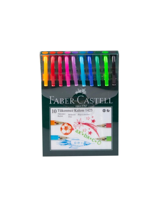 Faber-Castell Tükenmez Kalem Seti, 10 Adet, 0.7 mm Uç, Yumuşak Yazım, Ergonomik Tutuş, Renkli Karışık Faber-Castell Tükenmez Kalem Seti, 10 Adet, 0.7 mm Uç, Yumuşak Yazım, Ergonomik Tutuş, Renkli Karışık