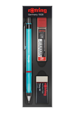 Rotring Visuclick Versatil Kalem 3’lü Okul Seti, Uçlu Kalem 0.7 mm, 0.7 Uç 2B, Silgi Hediye - Mavi