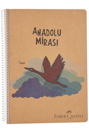 Faber-Castell Anadolu Mirası Spiralli Defter, A4, 120 Yaprak, 70g Kağıt, Çizgili, Dayanıklı Kapak, Kolay Açılan Spiral Cilt, Asorti Renkler
