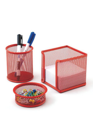 Perfore 3 Lü Masa Üstü Set, Kırmızı