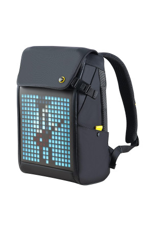 DIVOOM Pixoo Pixoo Pixoo Pixoo Art Laptop Sırt Çantası Erkek 15 inç Su Geçirmez Okul Sırt Çantası Laptop Sırt Çantası Kadın Günlük Çantası 16 x 16 RGB LED Ekranlı Erkek Kadın Okul İş Seyahat, Siyah