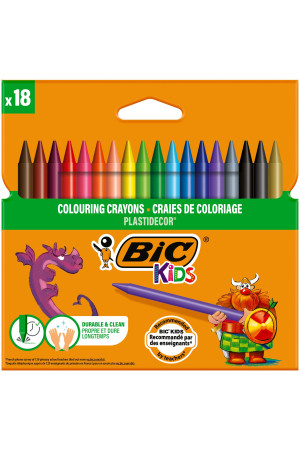 BIC Plastidecor Elleri Kirletmeyen Pastel Boya, 18'li Kutu, Elleri Boyamaz, 30 Aydan Büyük Çocuklar İçin İdeal BIC Plastidecor Elleri Kirletmeyen Pastel Boya, 18'li Kutu, Elleri Boyamaz, 30 Aydan Büyük Çocuklar İçin İdeal
