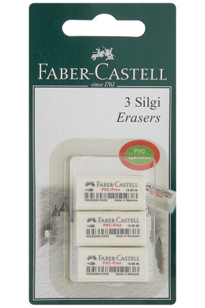 Faber-Castell 3 Plastik Silgi 7086/48 (Beyaz)