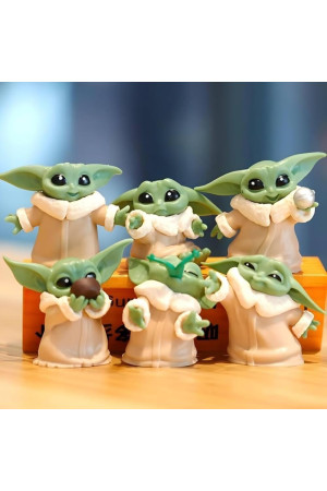 Senon 6 lı Set Sevimli Bebek Yoda Ürün Koleksiyonu Dekoratif Biblo Masa Süsü Hediyelik Eşya