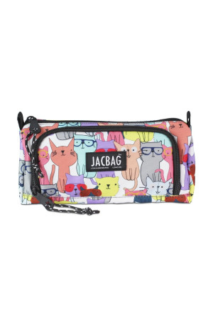 JACBAG PRIME XL-LASTİK AYRAÇLI İKİ BÖLMELİ KALEM KUTUSU (Sarı Kedi)
