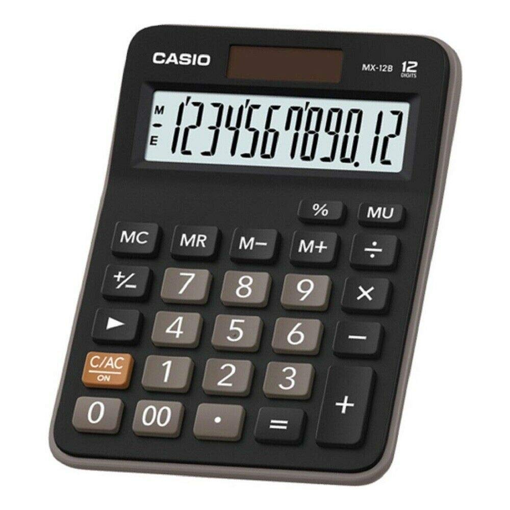 Casio Mx-12B-Bk-W-Dc Casio Ekononik Hesap Makinesi, Siyah