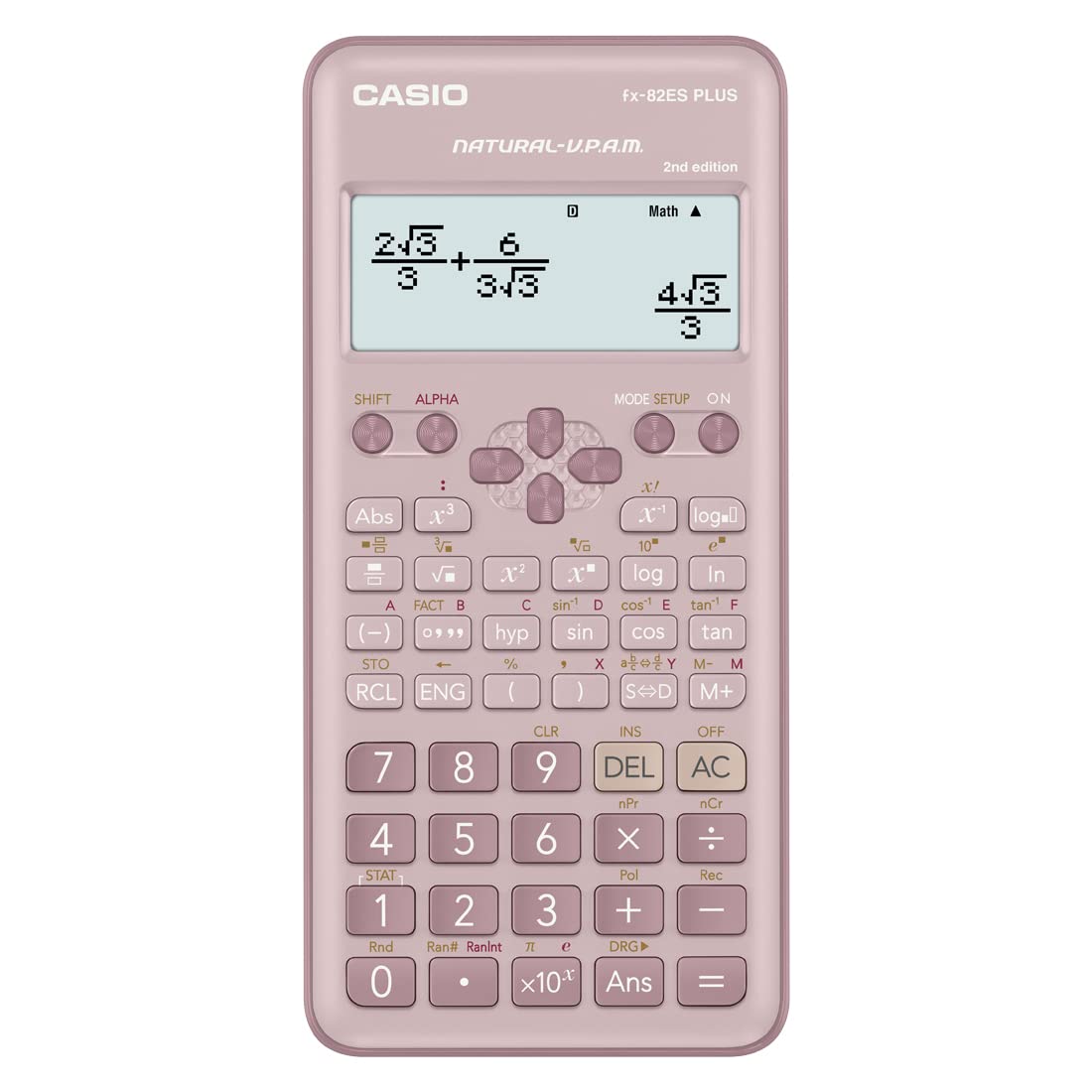 Casio FX-82ES Plus Pembe Bilimsel Fonksiyonlu Hesap Makinesi 2.Versiyon